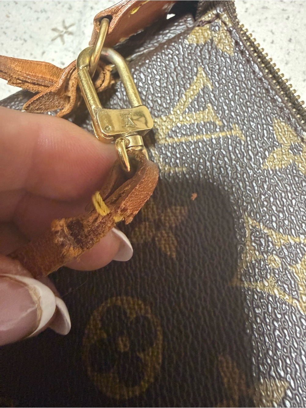 Louis Vuitton Monogram Canvas Mini Wristlet in Brown - Picture 6 of 13